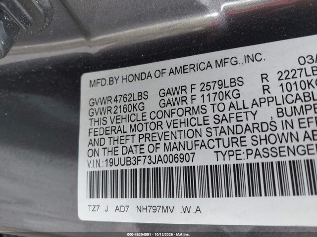 Продаж на аукціоні авто 2018 Acura Tlx Advance Pkg, vin: 19UUB3F73JA006907, номер лоту: 46304991