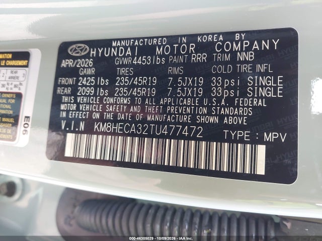 Продажа на аукционе авто 2026 Hyundai Kona Limited, vin: KM8HECA32TU477472, номер лота: 46305029
