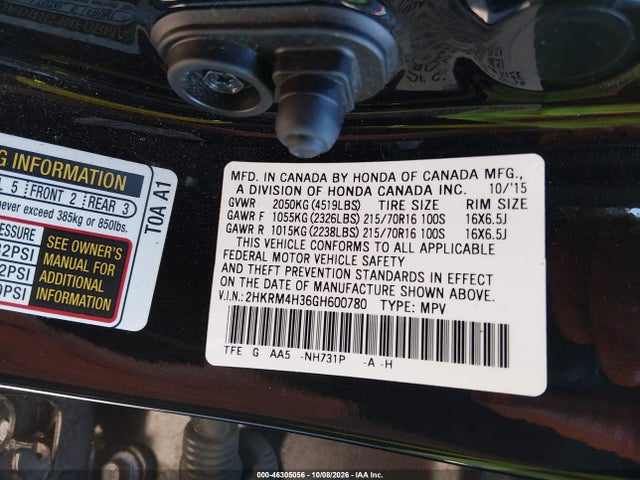Продаж на аукціоні авто 2016 Honda Cr-v Lx, vin: 2HKRM4H36GH600780, номер лоту: 46305056