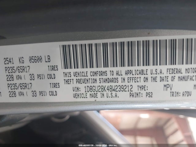 Продажа на аукционе авто 2008 Dodge Nitro Sxt, vin: 1D8GU28K48W239212, номер лота: 46305139
