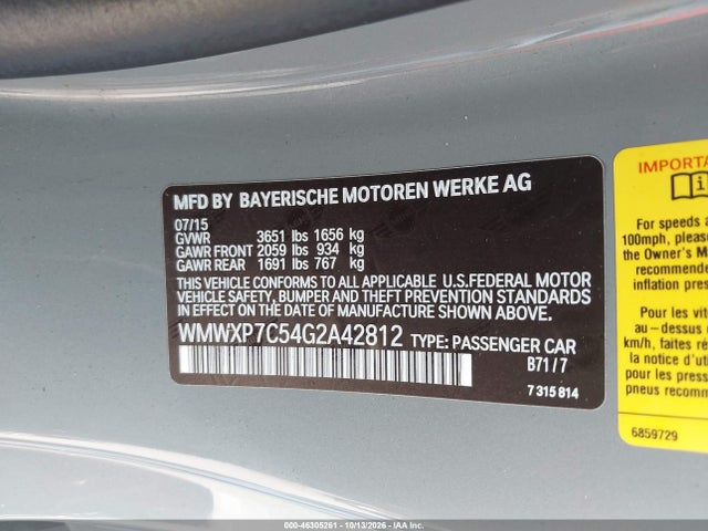 Mini Hardtop Cooper S 2016 WMWXP7C54G2A42812 Image 9