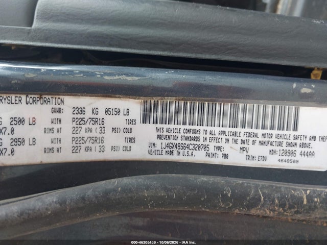 Aukcja sprzedaży 2004 Jeep Grand Cherokee Laredo, vin: 1J4GX48S64C320705, numer aukcji: 46305439
