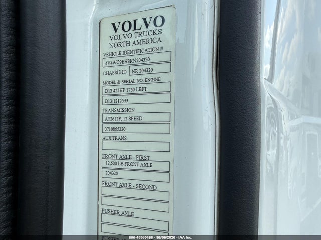 Продаж на аукціоні авто 2019 Volvo Vnr64t, vin: 4V4WC9EH8KN204320, номер лоту: 46305496