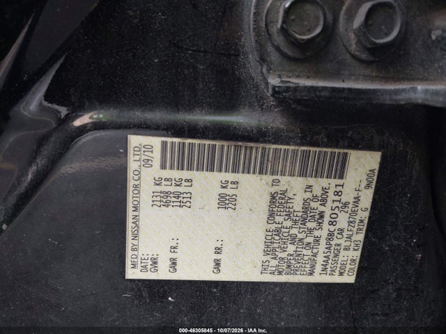 Продаж на аукціоні авто 2011 Nissan Maxima 3.5 Sv, vin: 1N4AA5AP8BC805181, номер лоту: 46305845