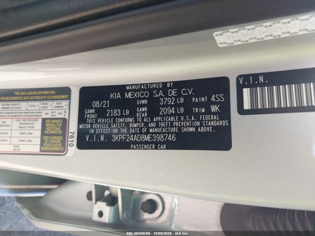 KIA Forte Lxs 2021 3KPF24AD8ME398746 Image 9