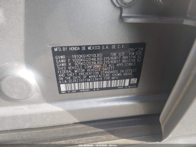 Продаж на аукціоні авто 2025 Honda Hr-v 2wd Lx, vin: 3CZRZ1H31SM723819, номер лоту: 46306494