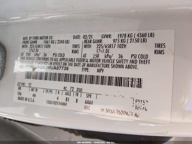 Ford ESCAPE SE 2021 1FMCU0G63MUA07739 Image 9
