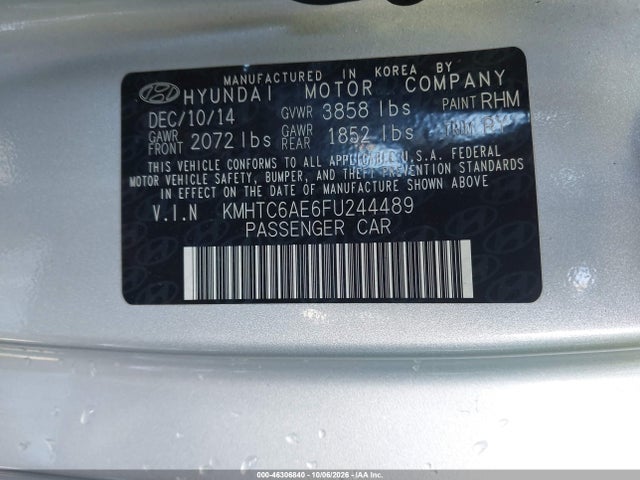 Aukcja sprzedaży 2015 Hyundai Veloster Turbo, vin: KMHTC6AE6FU244489, numer aukcji: 46306840