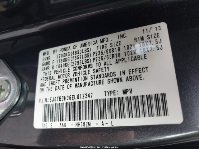 Acura RDX 2014 5J8TB3H36EL012247 Image 9