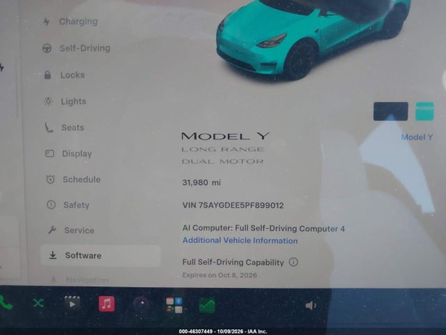 Продажа на аукционе авто 2023 Tesla Model Y Awd/long Range Dual Motor All-wheel Drive, vin: 7SAYGDEE5PF899012, номер лота: 46307449