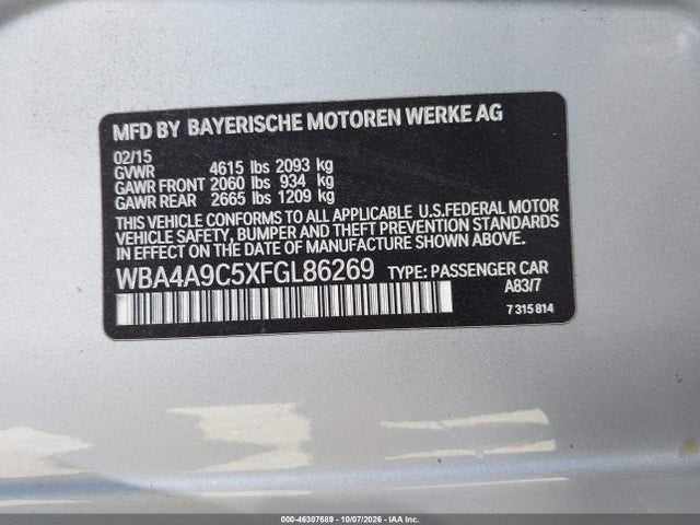 BMW 428 Gran Coupe 2015 WBA4A9C5XFGL86269 Image 9