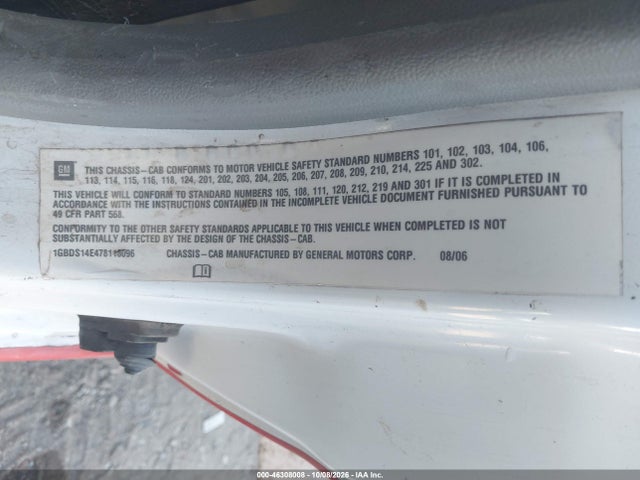 46308008 :رقم المزاد ، 1GBDS14E478116096 vin ، 2007 Chevrolet Colorado Work Truck مزاد بيع