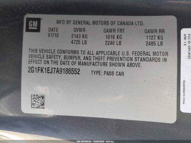 Продаж на аукціоні авто 2010 Chevrolet Camaro 2ss, vin: 2G1FK1EJ7A9186552, номер лоту: 46308039
