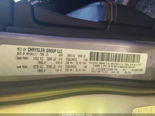 2014 Jeep Grand Cherokee Limited მანქანა იყიდება აუქციონზე, vin: 1C4RJEBG8EC152030, აუქციონის ნომერი: 46308844