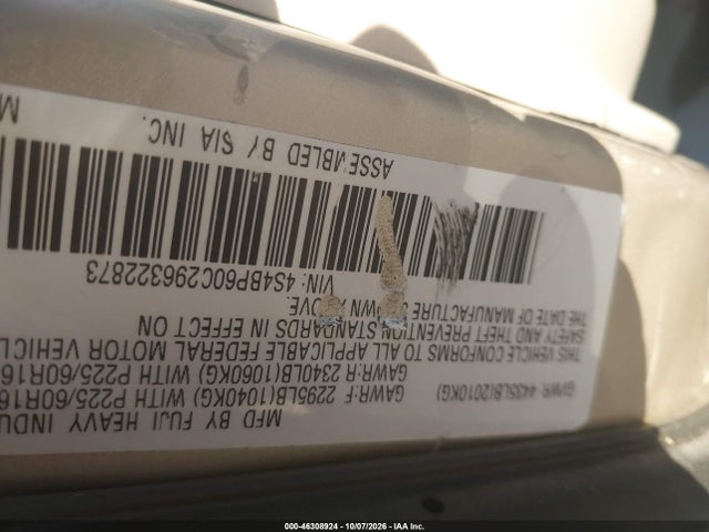 Aukcja sprzedaży 2009 Subaru Outback 2.5i, vin: 4S4BP60C296322873, numer aukcji: 46308924