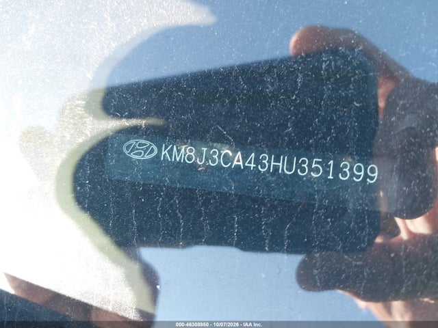 Aukcja sprzedaży 2017 Hyundai Tucson Se, vin: KM8J3CA43HU351399, numer aukcji: 46308950