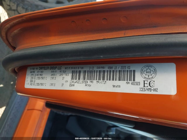 Aukcja sprzedaży 2012 Jeep Wrangler Sport, vin: 1C4AJWAG2CL187924, numer aukcji: 46309025