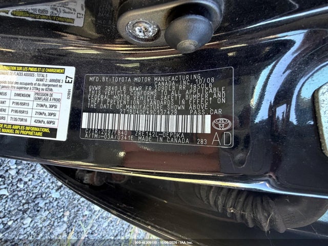 Aukcja sprzedaży 2009 Toyota Corolla Le, vin: 2T1BU40E49C137428, numer aukcji: 46309100