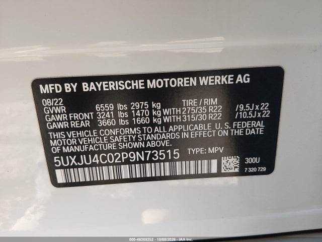 BMW X5 M50i 2023 5UXJU4C02P9N73515 Image 9