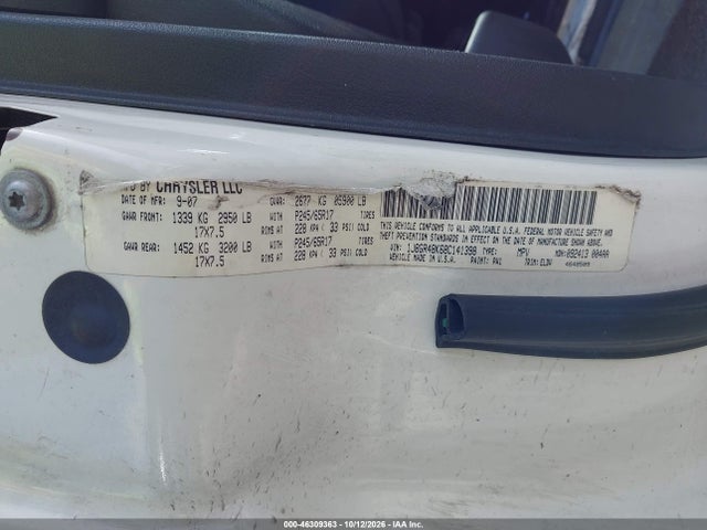 2008 Jeep Grand Cherokee Laredo მანქანა იყიდება აუქციონზე, vin: 1J8GR48K68C141398, აუქციონის ნომერი: 46309363