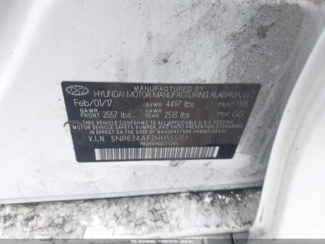 Aukcja sprzedaży 2017 Hyundai Sonata Limited, vin: 5NPE34AF2HH555151, numer aukcji: 46309568