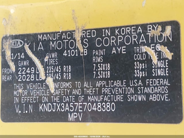 Продаж на аукціоні авто 2014 Kia Soul !, vin: KNDJX3A57E7048380, номер лоту: 46309600