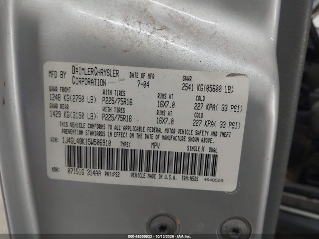 Продажа на аукционе авто 2005 Jeep Liberty Sport, vin: 1J4GL48K15W506910, номер лота: 46309632