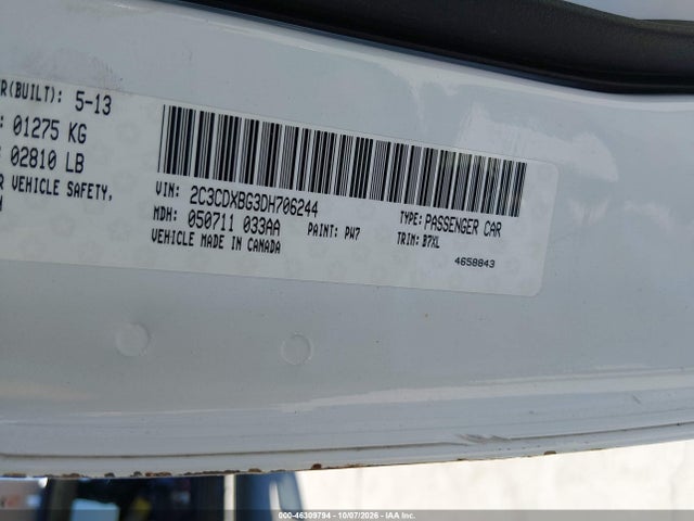 46309794 :رقم المزاد ، 2C3CDXBG3DH706244 vin ، 2013 Dodge Charger Se مزاد بيع