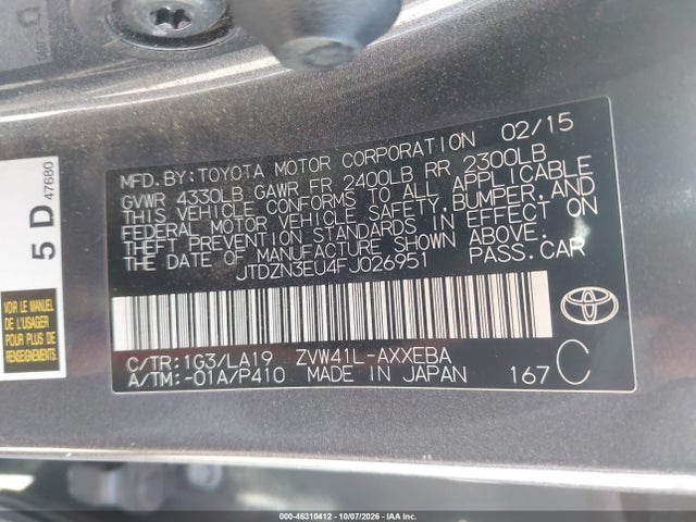 Toyota Prius V Four 2015 JTDZN3EU4FJ026951 Image 9