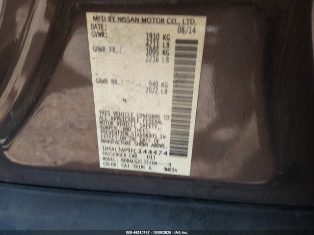 Nissan Altima 2.5 S 2015 1N4AL3AP9FC144474 Image 9