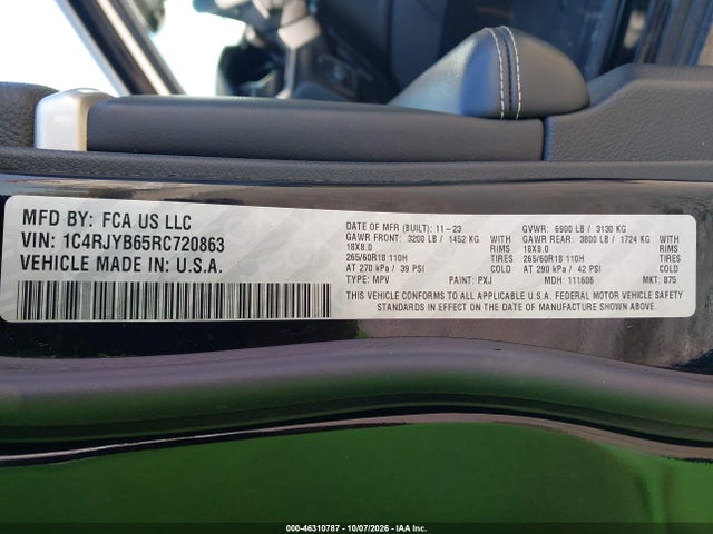 Aukcja sprzedaży 2024 Jeep Grand Cherokee 4xe, vin: 1C4RJYB65RC720863, numer aukcji: 46310787