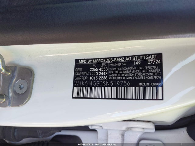 Продажа на аукционе авто 2025 Mercedes-benz Cla 250 Coupe, vin: W1K5J4GB0SN519756, номер лота: 46310872