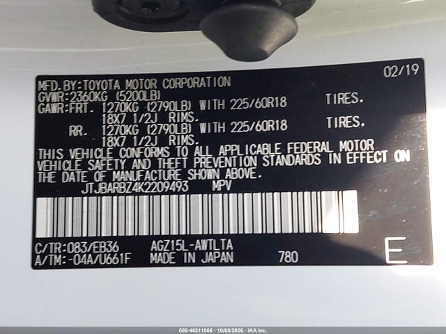 JTJBARBZ4K2209493 Lexus Nx 300 F Sport