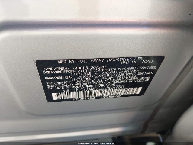Subaru Forester 2.5i Touring 2014 JF2SJAMC0EH509760 Image 9