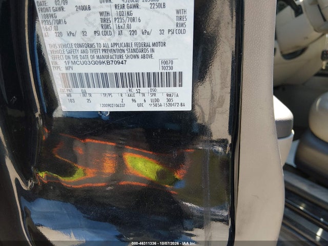 2009 Ford Escape Xlt მანქანა იყიდება აუქციონზე, vin: 1FMCU03G09KB70947, აუქციონის ნომერი: 46311336