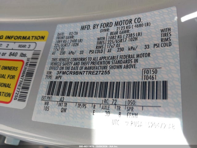 3FMCR9BN7TRE27255 Ford Bronco Sport Big Bend