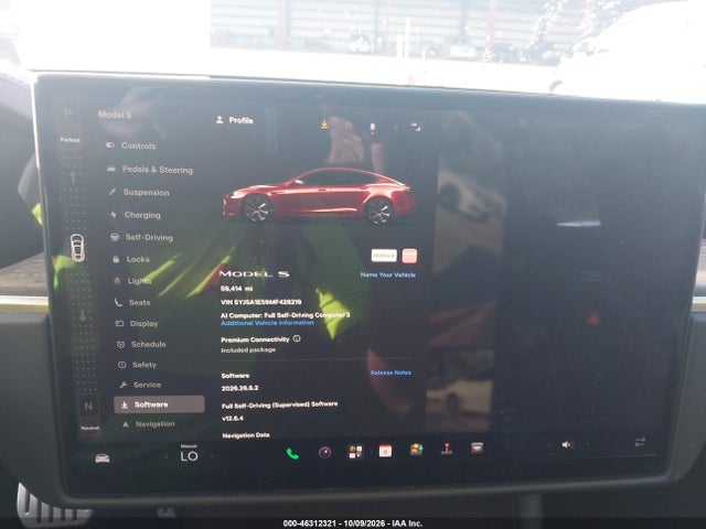 2021 Tesla Model S Long Range Dual Motor All-wheel Drive მანქანა იყიდება აუქციონზე, vin: 5YJSA1E59MF428219, აუქციონის ნომერი: 46312321
