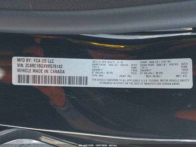 Продажа на аукционе авто 2027 Chrysler Pacifica, vin: 2C4RC1BGXVR576142, номер лота: 46312329