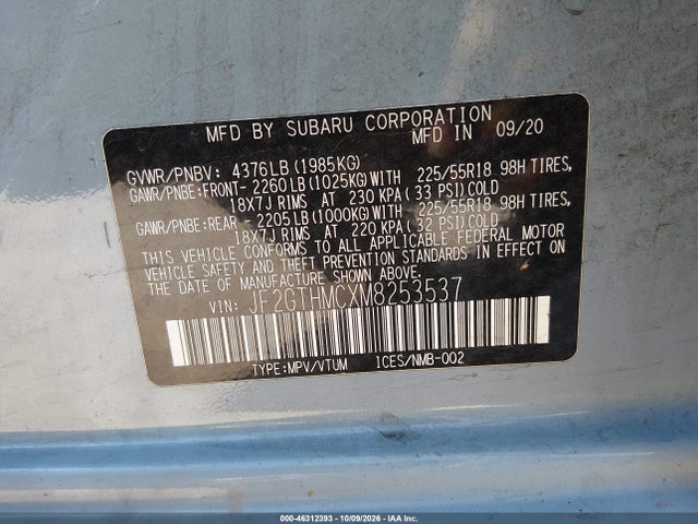 Subaru Crosstrek Limited 2021 JF2GTHMCXM8253537 Image 9