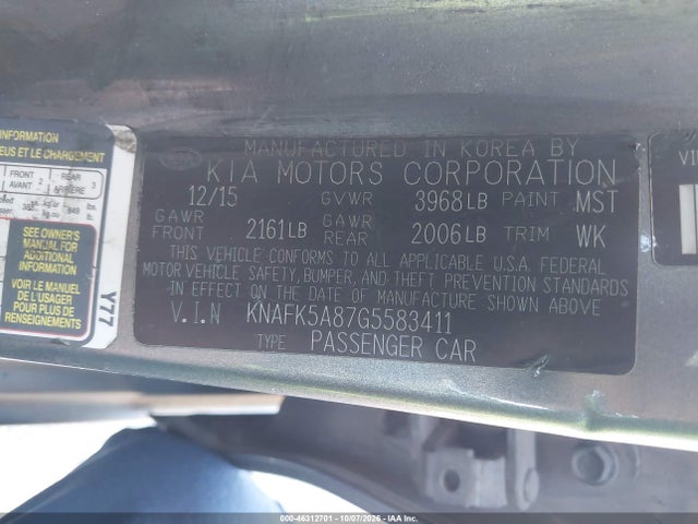 Продаж на аукціоні авто 2016 Kia Forte Lx, vin: KNAFK5A87G5583411, номер лоту: 46312701