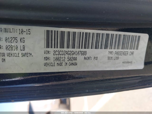 Dodge Challenger Sxt 2016 2C3CDZAG2GH107689 Image 9