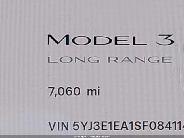 Auction sale of the 2025 Tesla Model 3 Long Range Rear-wheel Drive/standard Rear-wheel Drive, vin: 5YJ3E1EA1SF084114, lot number: 46312946