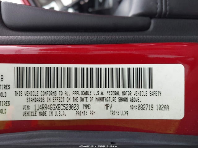 2011 Jeep Grand Cherokee Laredo მანქანა იყიდება აუქციონზე, vin: 1J4RR4GGXBC529023, აუქციონის ნომერი: 46313231