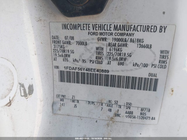 Продажа на аукционе авто 2008 Ford F-550 With Lift, vin: 1FDAF56Y48EE40889, номер лота: 46313335