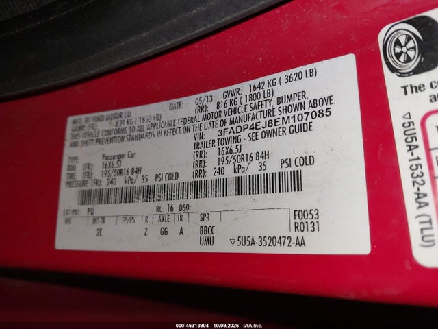 Продажа на аукционе авто 2014 Ford Fiesta Se, vin: 3FADP4EJ8EM107085, номер лота: 46313904