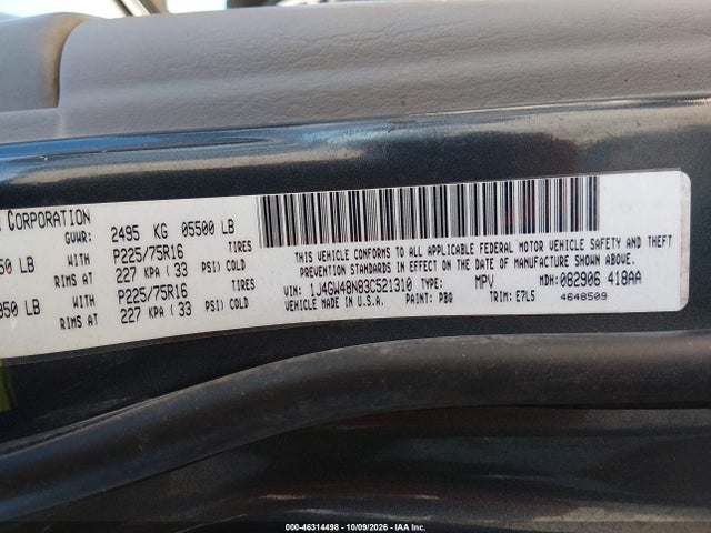 Продаж на аукціоні авто 2003 Jeep Grand Cherokee Laredo, vin: 1J4GW48N83C521310, номер лоту: 46314498