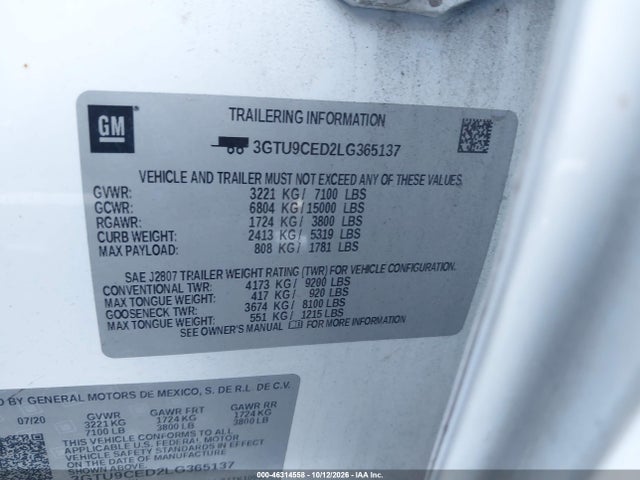 3GTU9CED2LG365137 GMC Sierra 1500 4wd Short Box Elevation