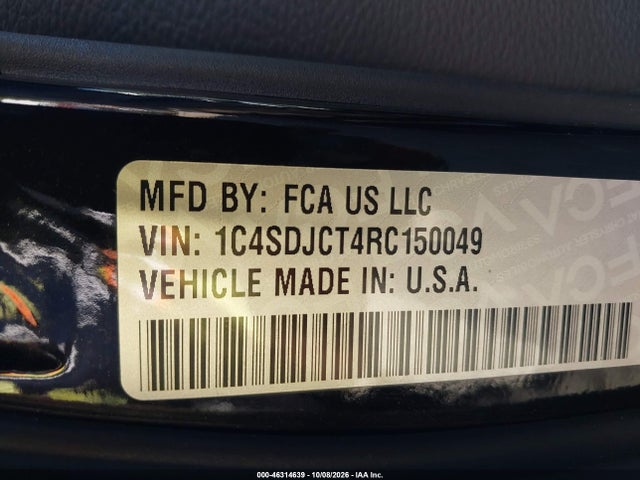 Продаж на аукціоні авто 2024 Dodge Durango R/t Plus Awd, vin: 1C4SDJCT4RC150049, номер лоту: 46314639