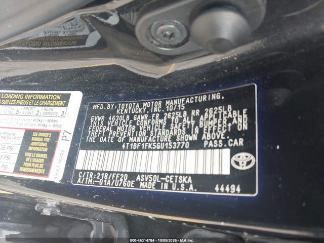 Продаж на аукціоні авто 2016 Toyota Camry Se, vin: 4T1BF1FK5GU153770, номер лоту: 46314784