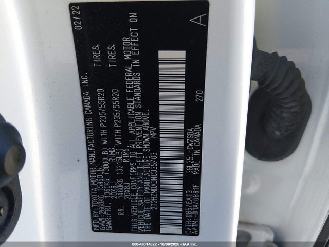 Продаж на аукціоні авто 2022 Lexus Rx 350, vin: 2T2HZMDA3NC335703, номер лоту: 46314822